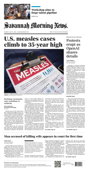 Cover of Savannah Morning News