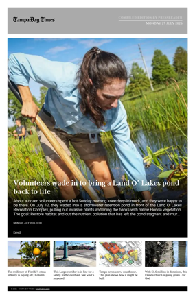 Cover of Tampa Bay Times TFP