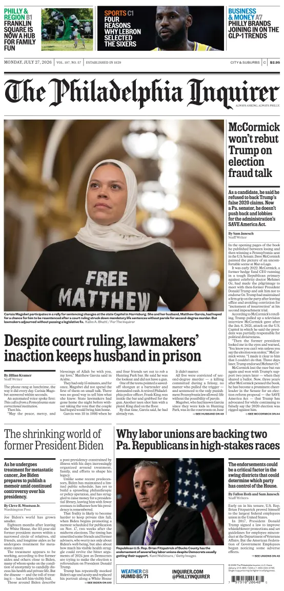 Cover of The Philadelphia Inquirer (South Jersey edition)