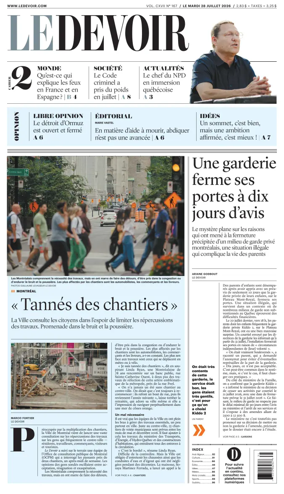 Cover of Le Devoir