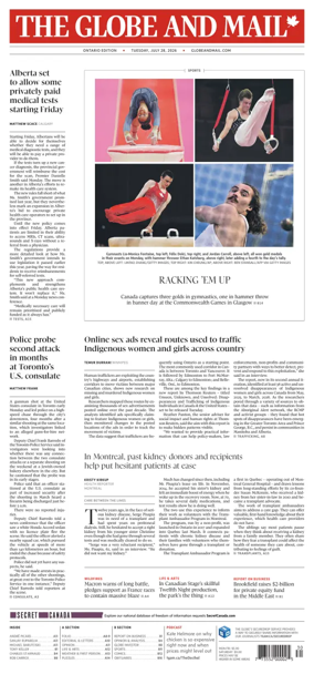 Cover of The Globe and Mail (Ontario Edition)