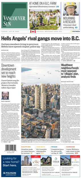 Cover of Vancouver Sun