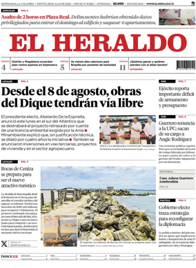 Cover of El Heraldo (Colombia)