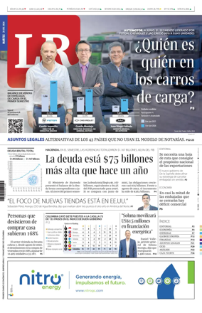 Cover of La Republica (Colombia)