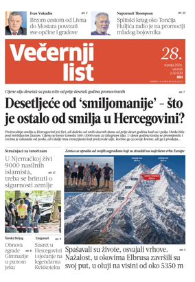 Cover of Vecernji list BiH