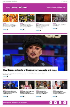 Cover of Euronews Culture and Sport (Portuguese)