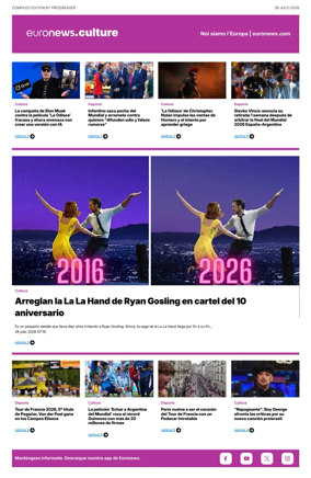 Cover of Euronews Culture and Sport (Spanish) Compiled Edition
