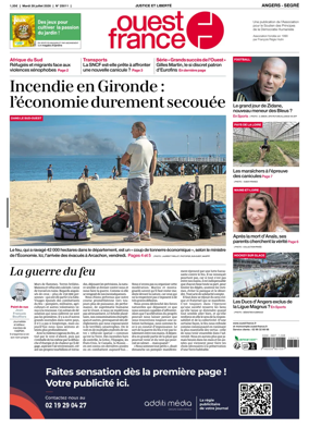 Cover of Ouest France (Angers / Segre)