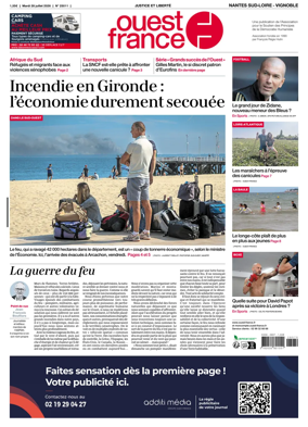 Cover of Ouest France (Nantes / Sud-Loire / Vignoble)
