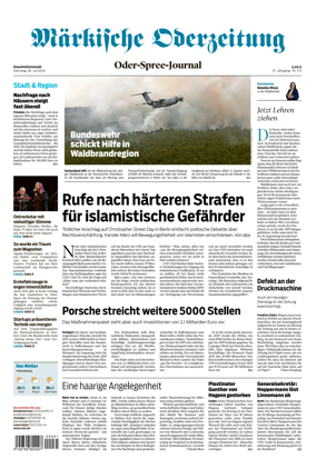 Cover of Markische Oderzeitung Eisenhuttenstadt