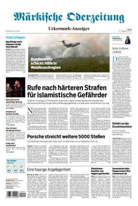 Cover of Markische Oderzeitung Uckermarkanzeiger