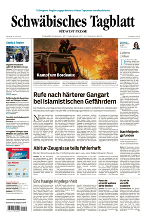 Cover of Schwabisches Tagblatt - Tubinger Chronik