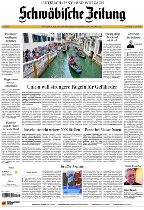 Cover of Schwabische Zeitung (Leutkirch / Isny / Bad Wurzach)