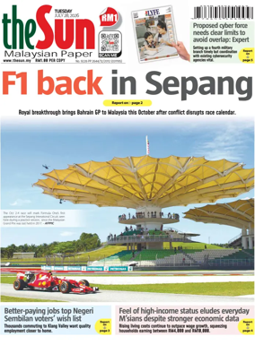 Cover of The Sun (Malaysia)