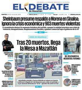 Cover of El Debate de Mazatlan