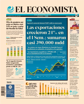 Cover of El Economista (Mexico)