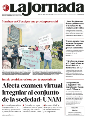 Cover of La Jornada