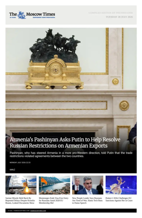 Cover of The Moscow Times - English