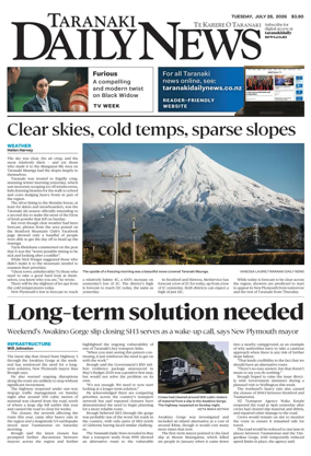 Cover of Taranaki Daily News