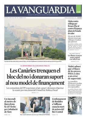 Cover of La Vanguardia (Catala)