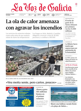 Cover of La Voz de Galicia (A Coruna)