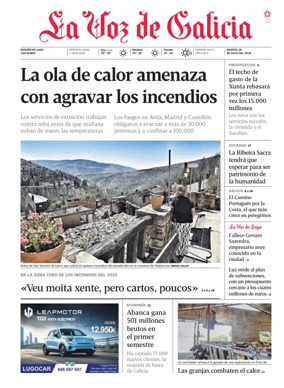 Cover of La Voz de Galicia (Lugo)