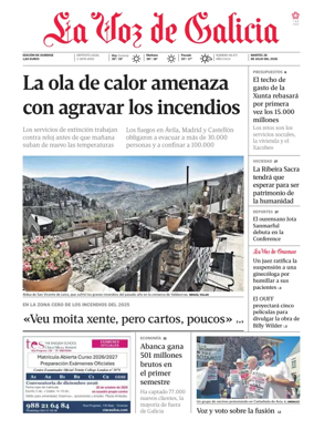 Cover of La Voz de Galicia (Ourense)