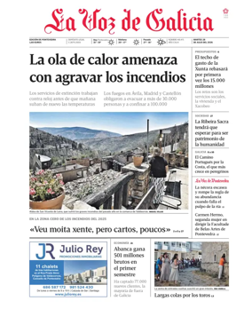 Cover of La Voz de Galicia (Pontevedra)