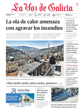 Cover of La Voz de Galicia (Santiago)