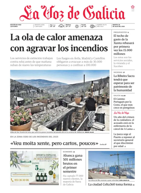Cover of La Voz de Galicia (Vigo)