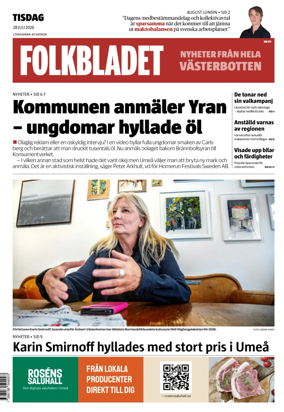 Cover of Folkbladet Vasterbotten
