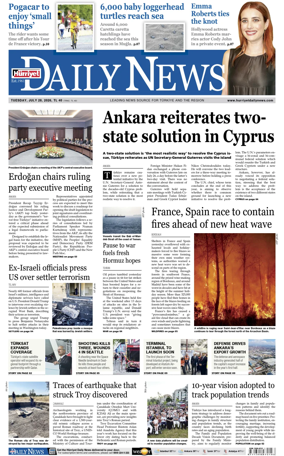 Cover of Hurriyet Daily News & Economic Review
