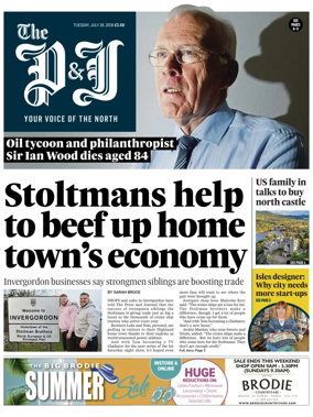 Cover of The Press and Journal (Inverness Highlands and Islands)