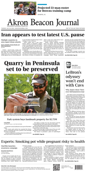 Cover of Akron Beacon Journal