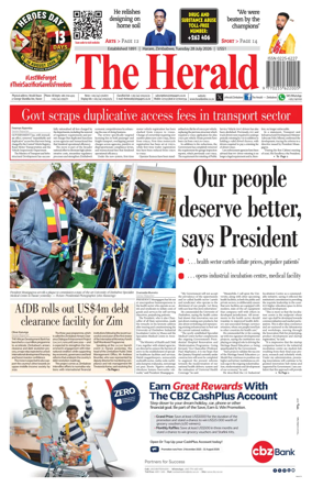 Cover of The Herald (Zimbabwe)