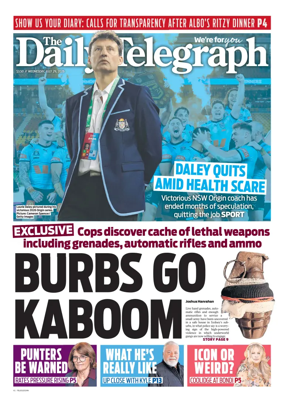 Cover of The Daily Telegraph (Sydney)