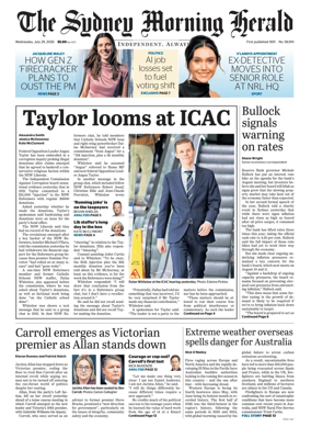 Cover of The Sydney Morning Herald