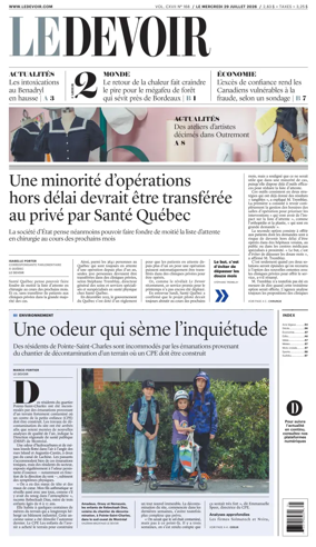 Cover of Le Devoir