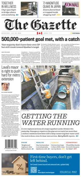 Cover of Montreal Gazette