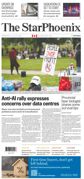 Cover of Saskatoon StarPhoenix