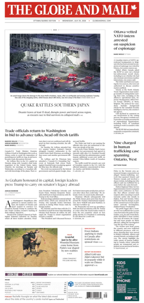 Cover of The Globe and Mail (Ottawa/Quebec Edition)