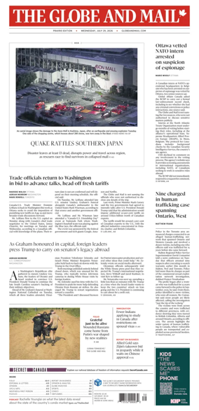 Cover of The Globe and Mail (Prairie Edition)