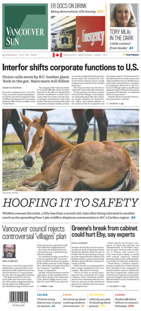Cover of Vancouver Sun