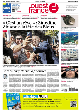Cover of Ouest-France (Fougeres Vitre)