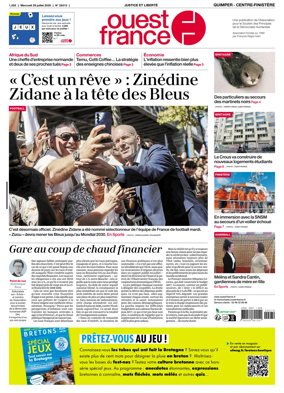 Cover of Ouest-France (Quimper Centre-Finistere)