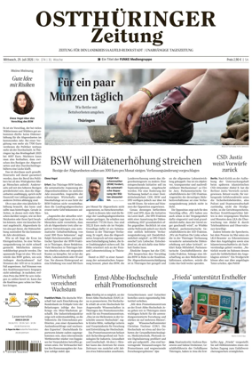 Cover of Ostthuringer Zeitung (Landkreis Saalfeld-Rudolstadt)