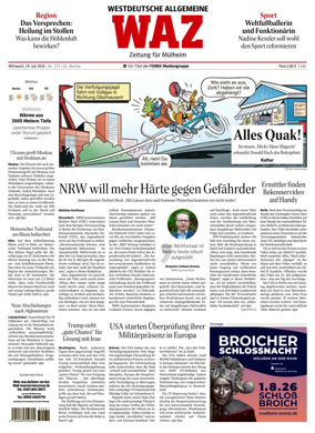 Cover of Westdeutsche Allgemeine Zeitung (Mulheim an der Ruhr)