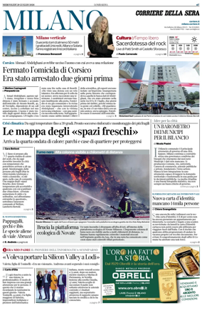 Cover of Corriere della Sera (Milano)