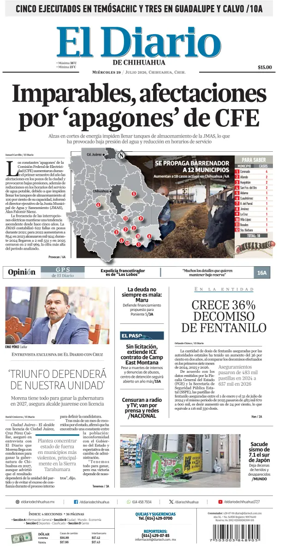 Cover of El Diario de Chihuahua