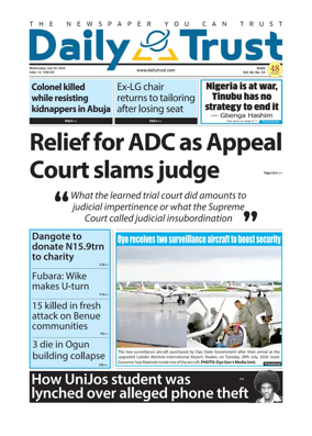Cover of Daily Trust